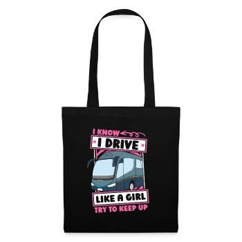 Chauffeur de bus filles - Sac en tissu - noir - Devant