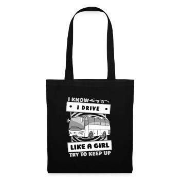 Chauffeur de bus filles - Sac en tissu - noir - Devant