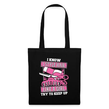 Hairdresser Hairstylist Girl - Tote Bag - black - Front