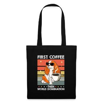 King Charles Cavalier Sonnenbrille Kaffee - Stoffbeutel - Schwarz - Vorne
