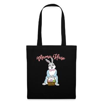 Mama Hase Ostern Familienoutfit Osterhase - Stoffbeutel - Schwarz - Vorne