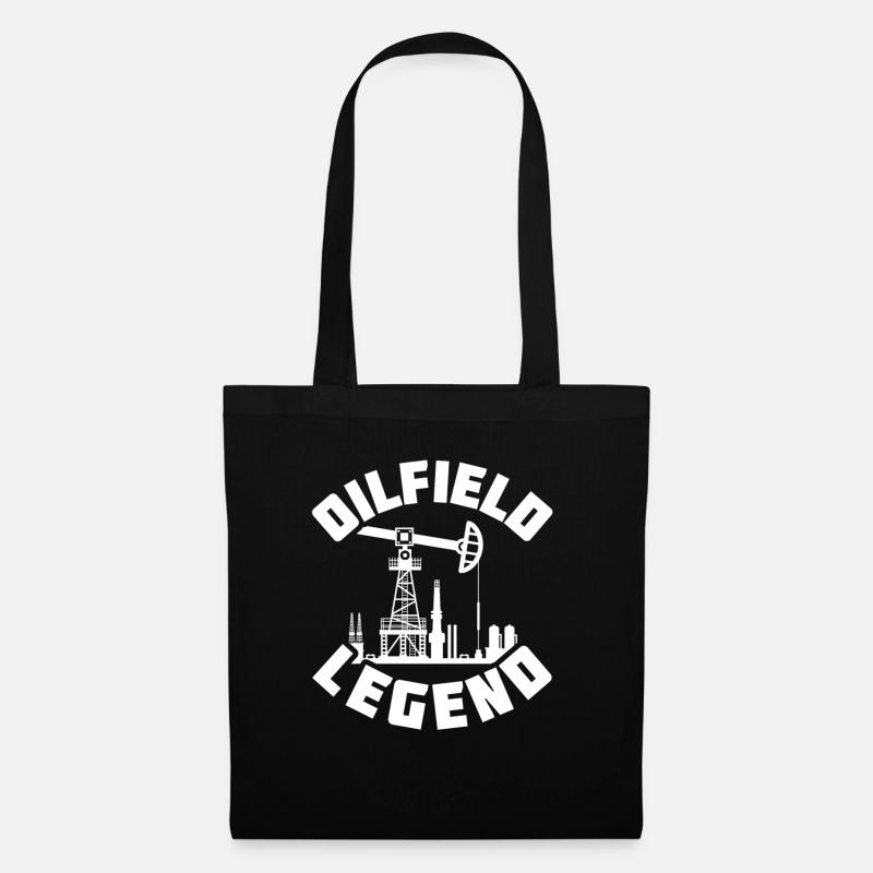 Ölfeld Bohrinsel Legende - Stoffbeutel - Schwarz
