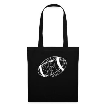 Ballon de rugby - Sac en tissu - noir - Devant