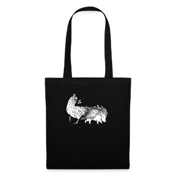 Stachelschwein Hähnchen - Stoffbeutel - Schwarz - Vorne