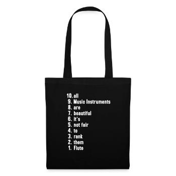 Funny Musician Quotes Flute Player Gift - Tote Bag - black - Front