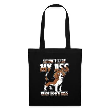 Beagle Je n’ai pas pété mes fesses t’a soufflé un baiser - Sac en tissu - noir - Devant