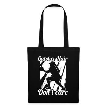 Softball Fänger Catcher Hair Don’t Care - Sac en tissu - noir - Devant