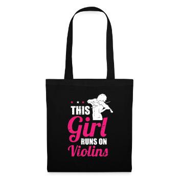 Violin Violin Girl - Tote Bag - black - Front