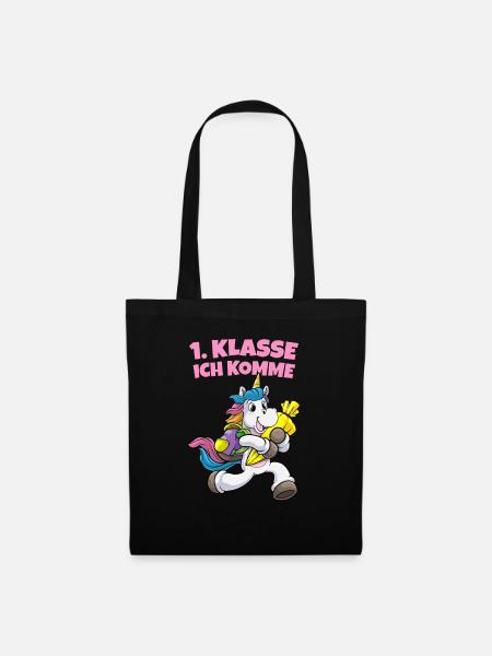 Lustige Geschenke Erste Klasse Einschulung - Stoffbeutel - Schwarz