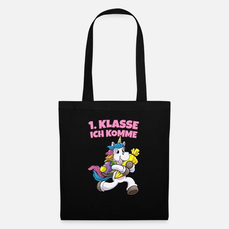 Lustige Geschenke Erste Klasse Einschulung - Stoffbeutel - Schwarz