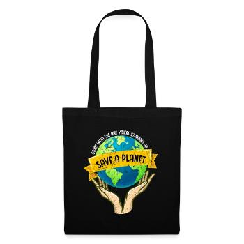Save A Planet Nature Lover Environmentalist - Tote Bag - black - Front