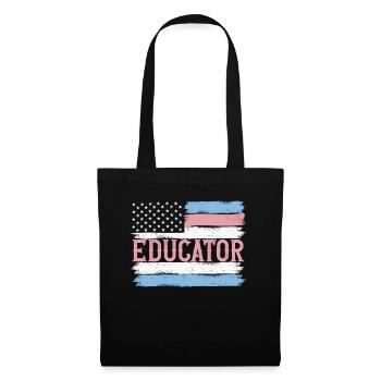 Idée cadeau pour enseignant de maternelle de la fierté américaine - Sac en tissu - noir - Devant