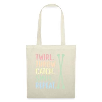 Tourbillon. Jeter. Catch. Sourire. Réessayez. Supplié - Sac en tissu - nature - Devant