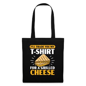 Ich tausche mein T-Shirt gegen einen gegrillten Kä - Stoffbeutel - Schwarz - Vorne