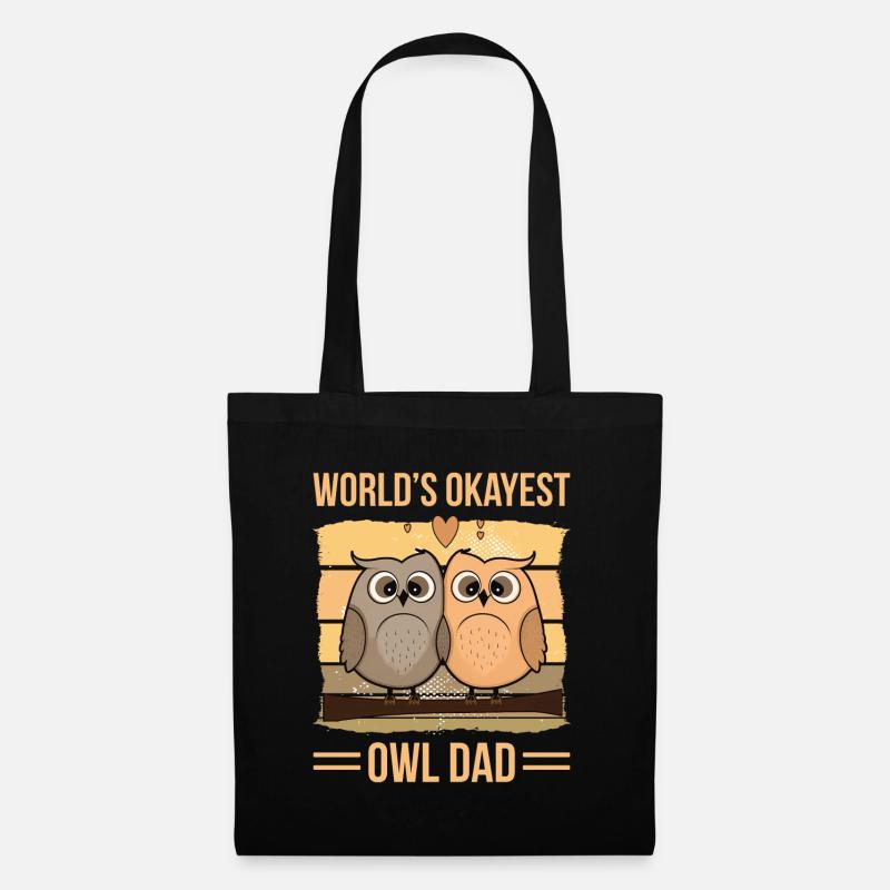 World's Okayes Owl Dad - Stoffbeutel - Schwarz