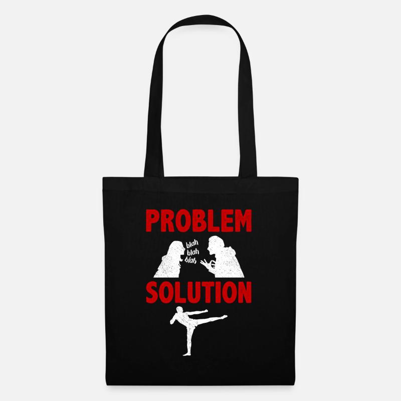 Kickboxing Kickboxer Problem Solution Hobby - Stoffbeutel - Schwarz