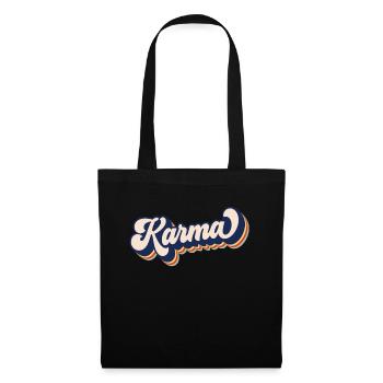Karma, was herumgeht, kommt um Retro Karma - Stoffbeutel - Schwarz - Vorne