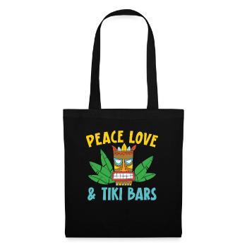Peace Love & Tiki Bars Luau Party Tiki Bar - Tote Bag - black - Front