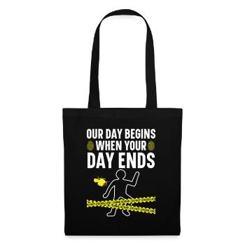Notre journée commence quand votre journée se termine Médecin légiste - Sac en tissu - noir - Devant