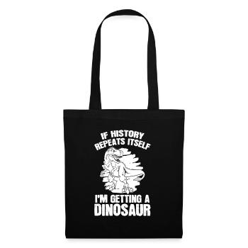 Dinosaure T Rex - Sac en tissu - noir - Devant