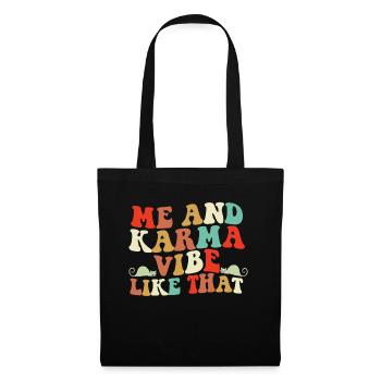Ich und Karma -Atmobe wie diese Katzen Retro Karma - Stoffbeutel - Schwarz - Vorne