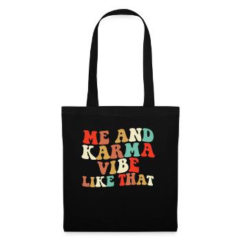 Ich und Karma -Atmobe wie dieses Retro -Karma - Stoffbeutel - Schwarz - Vorne
