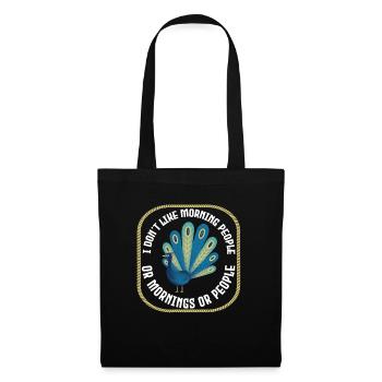 Oiseau paon - Sac en tissu - noir - Devant