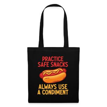Practice Safe Snacks, Always use a condiment - Tote Bag - black - Front