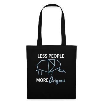 Moins de monde, plus de papier origami, ku japonais - Sac en tissu - noir - Devant