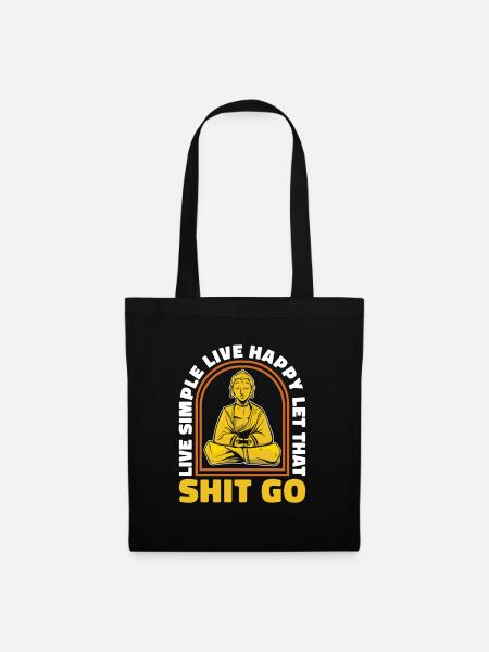 Buddha Buddhist Lustig - Stoffbeutel - Schwarz