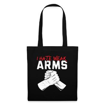 Je déteste les bras faibles, le bras de fer, le bras de fer - Sac en tissu - noir - Devant