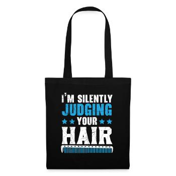I silently judge your hair hairstyle Barb - Tote Bag - black - Front