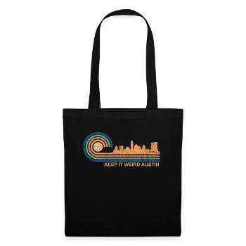 Halten Sie es seltsam Austin Texas Skyline Retro A - Stoffbeutel - Schwarz - Vorne
