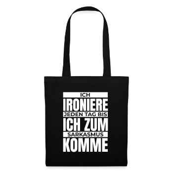 Schwarzer Humor Lustig Ironie - Stoffbeutel - Schwarz - Vorne