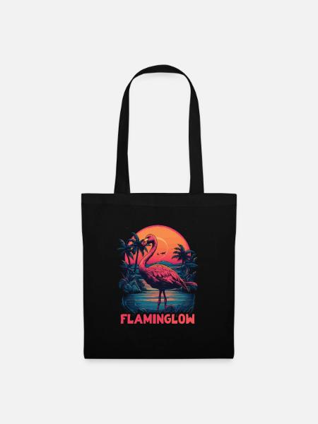 Flaminglow Flamingo Design - Stoffbeutel - Schwarz