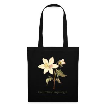 Columbine Aquilegia – Design floral pour - Sac en tissu - noir - Devant