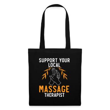 Unterstützen Sie Ihren lokalen Therapeuten Massage - Stoffbeutel - Schwarz - Vorne