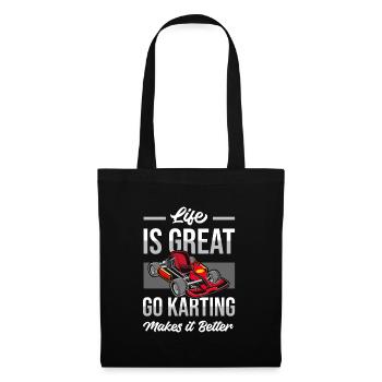 Aller karting karting kart vie de pilote de kart - Sac en tissu - noir - Devant