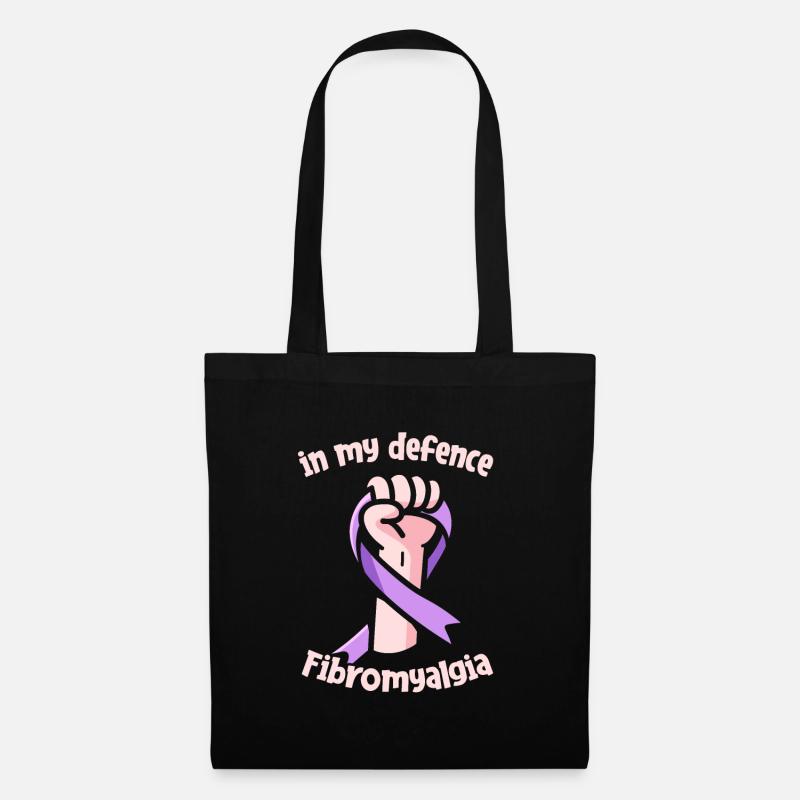 Fibromyalgie Rheuma Niedlich - Stoffbeutel - Schwarz