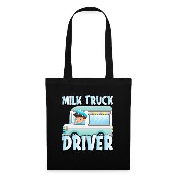 Lait de vache Mignon chariot à lait - Sac en tissu - noir - Devant