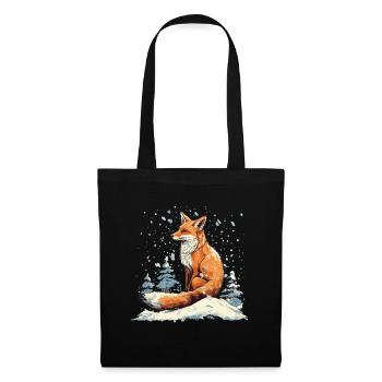 Renard au pays des merveilles de l’hiver - Sac en tissu - noir - Devant