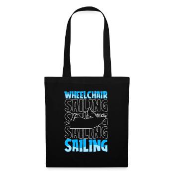 Voile, voile, voilier, fauteuil roulant - Sac en tissu - noir - Devant