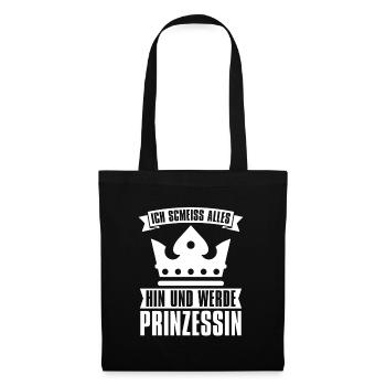 Prinzessin Krone - Stoffbeutel - Schwarz - Vorne