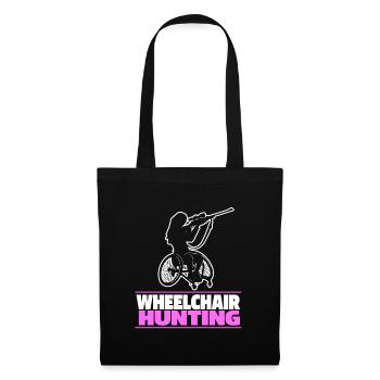Jagen Jäger Jagd Cool Wheelchair Hunting - Stoffbeutel - Schwarz - Vorne