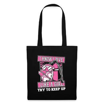 Diving Diver Girl - Tote Bag - black - Front