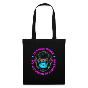 Professeur de musique Professeur de musique Cool - Sac en tissu - noir - Devant