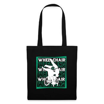 Wrestling Wrestler Rollstuhl - Stoffbeutel - Schwarz - Vorne