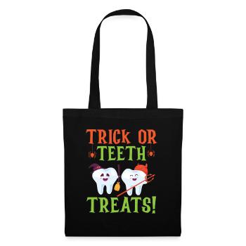 Truc ou friandises de dents! - Sac en tissu - noir - Devant