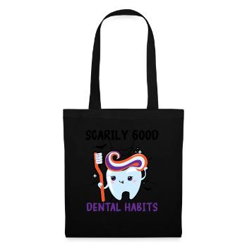 Des habitudes dentaires effrayantes. - Sac en tissu - noir - Devant
