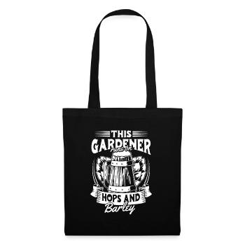 Hobby jardinier houblon de jardin bière de jardin - Sac en tissu - noir - Devant
